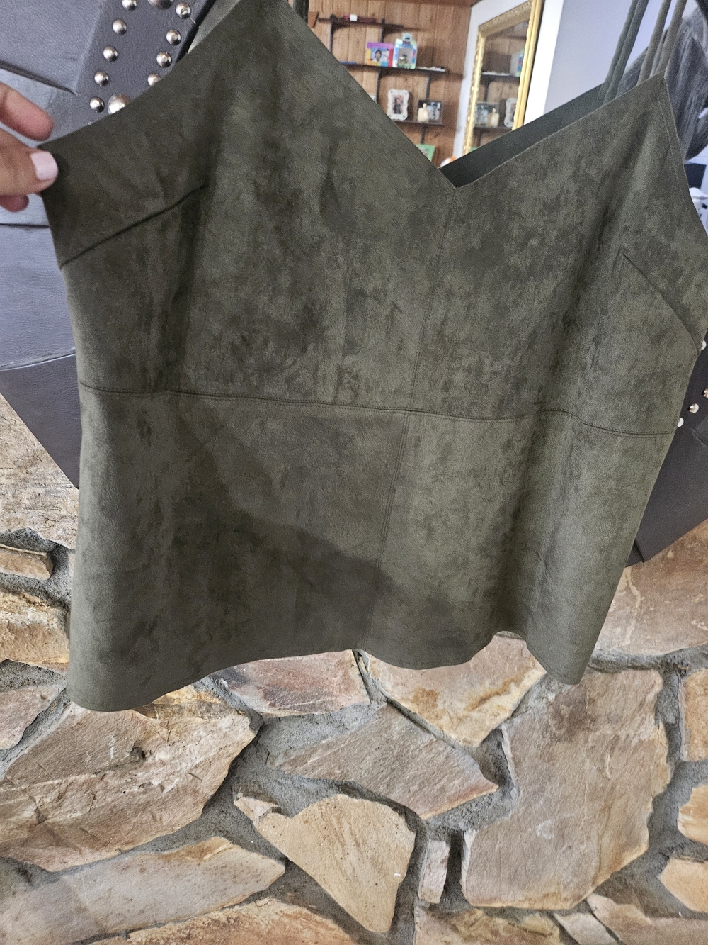 Naked Zebra Olive Green Suede